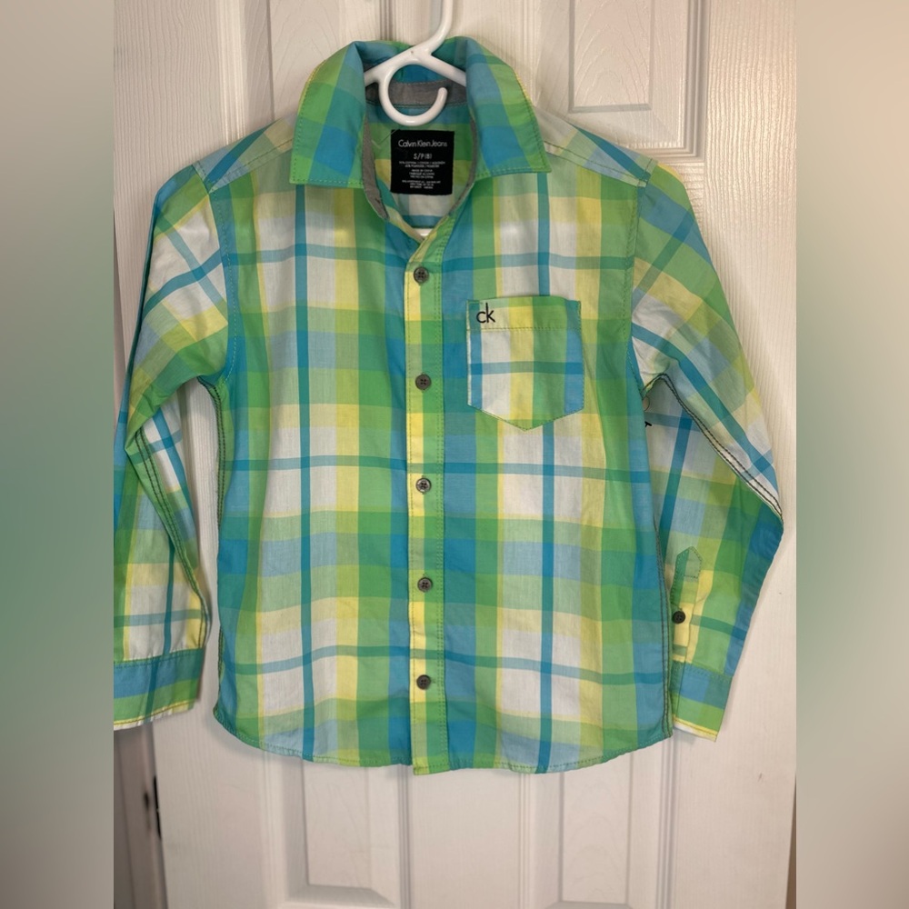 Boys Calvin Klein button up long sleeve shirt